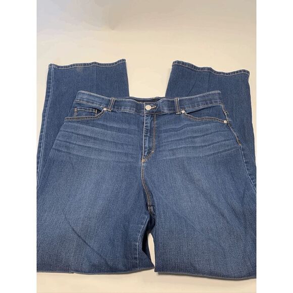 Gloria Vanderbilt Women's High Rise Denim Jeans Straight Leg Dark Wash Size 16 - Picture 2 of 7